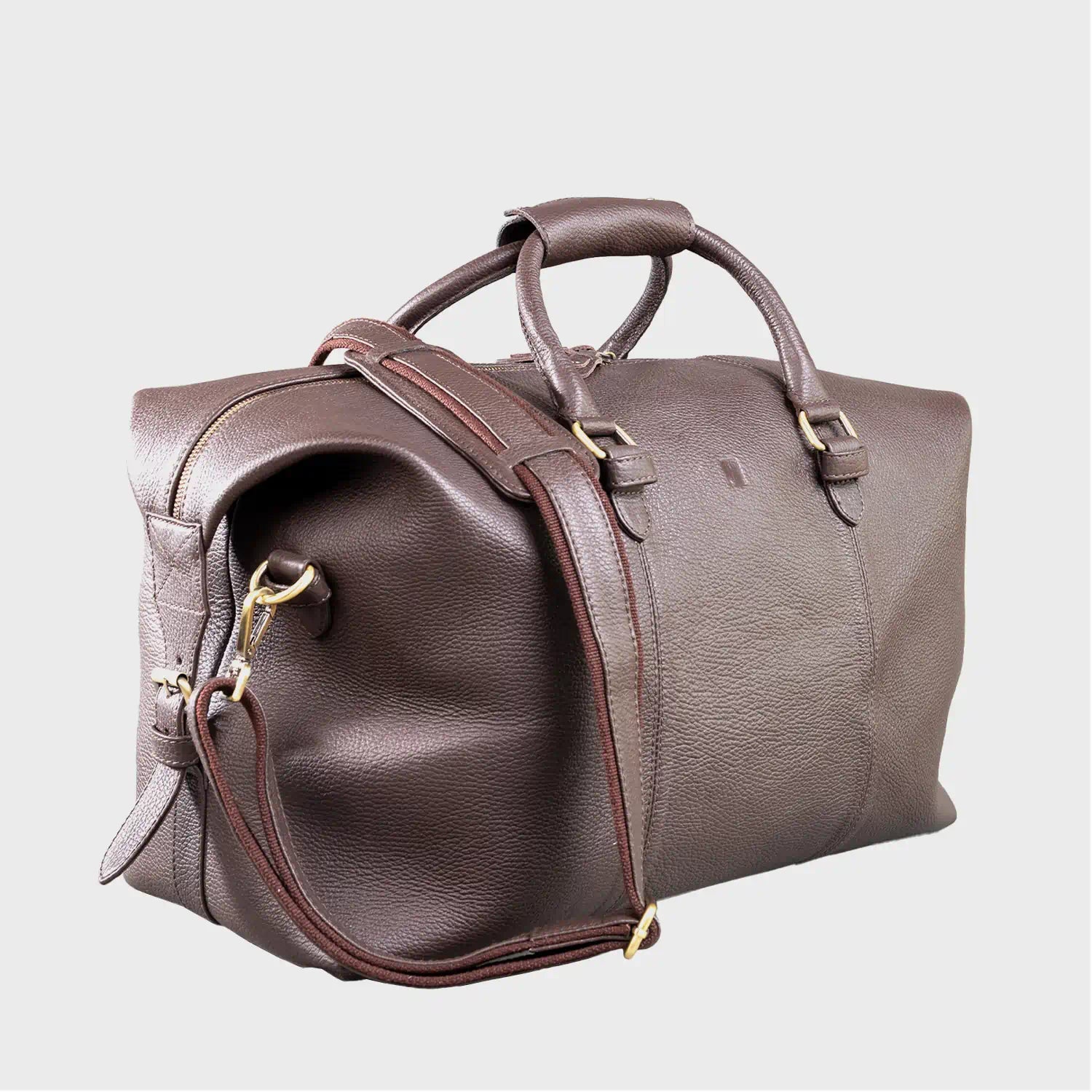 Oak Men’s Leather Holdall – Premium Pebble Grain Travel & Gym Bag