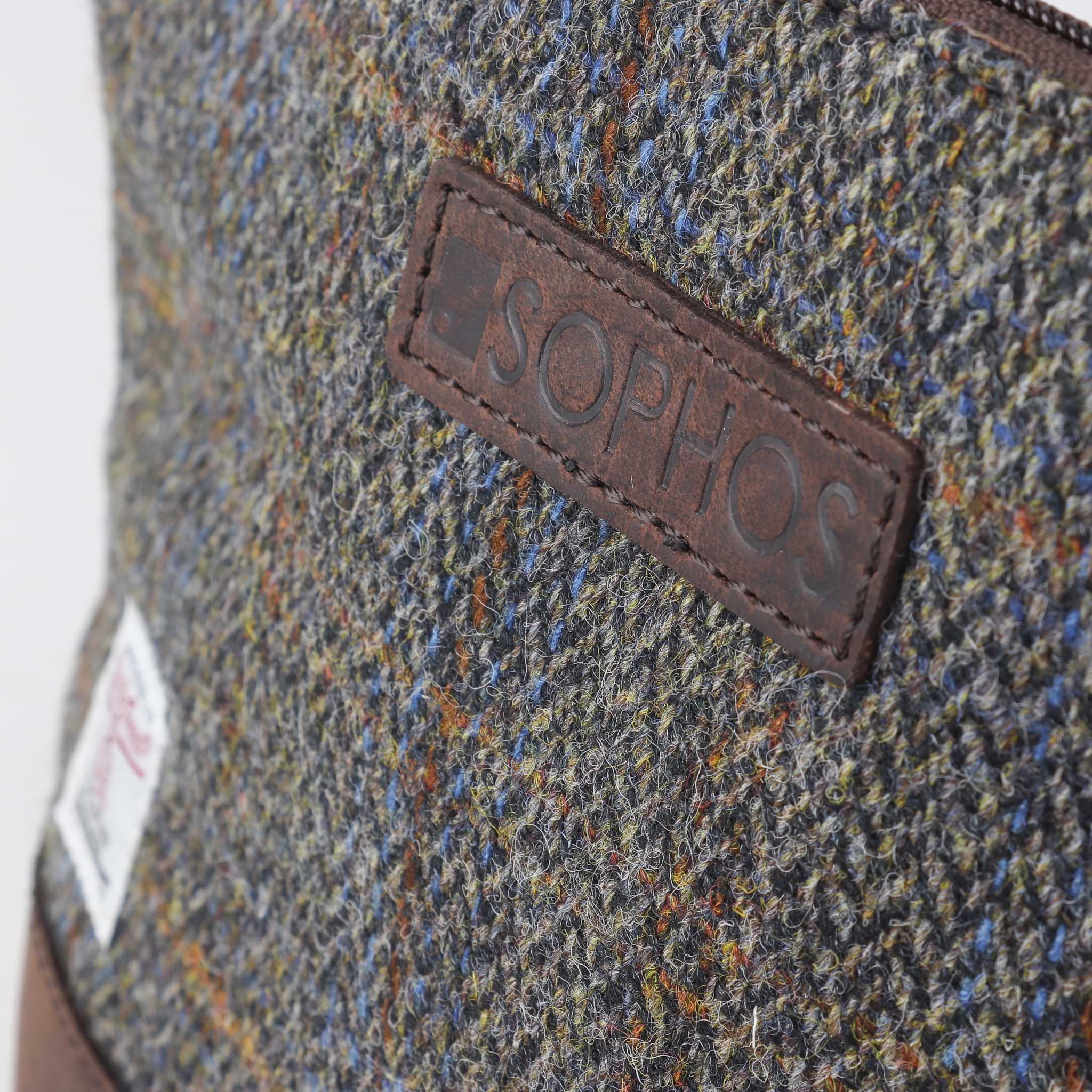 Brown Harris Tweed Triangle Washbag Toiletries Bag