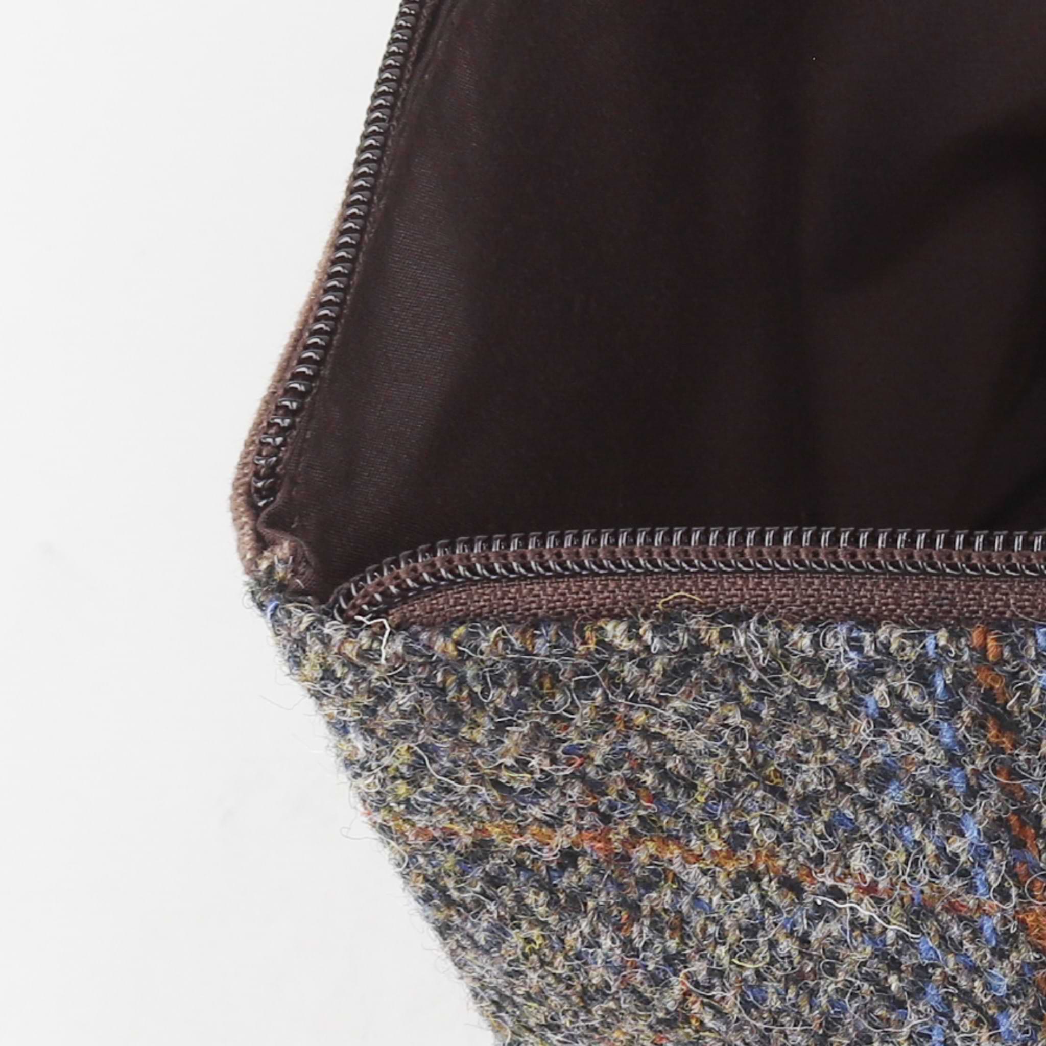 Brown Harris Tweed Triangle Washbag Toiletries Bag