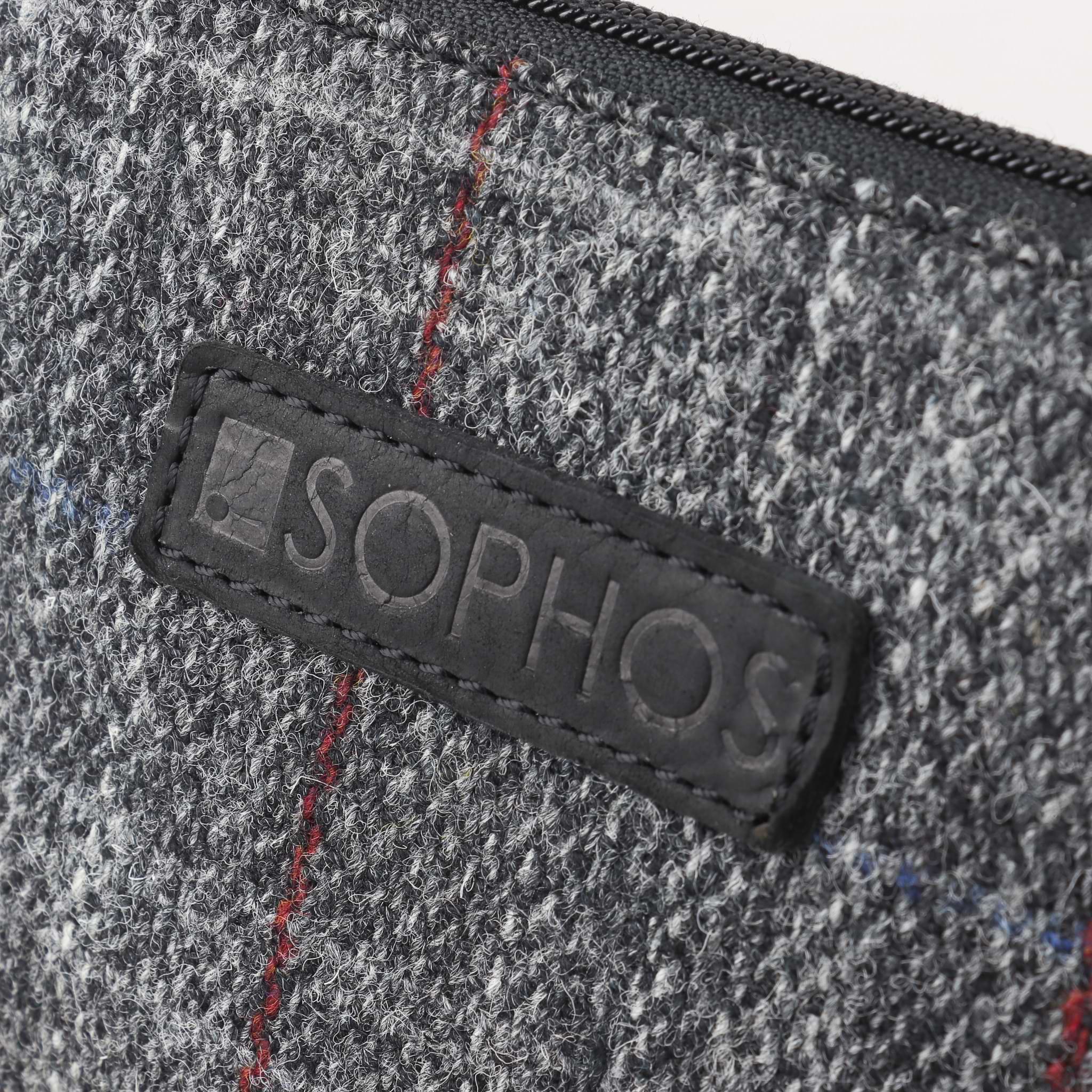 Grey Harris Tweed Triangle Washbag Toiletries Bag