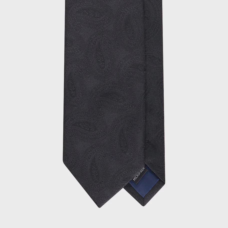 Black Paisley Teardrop Tie