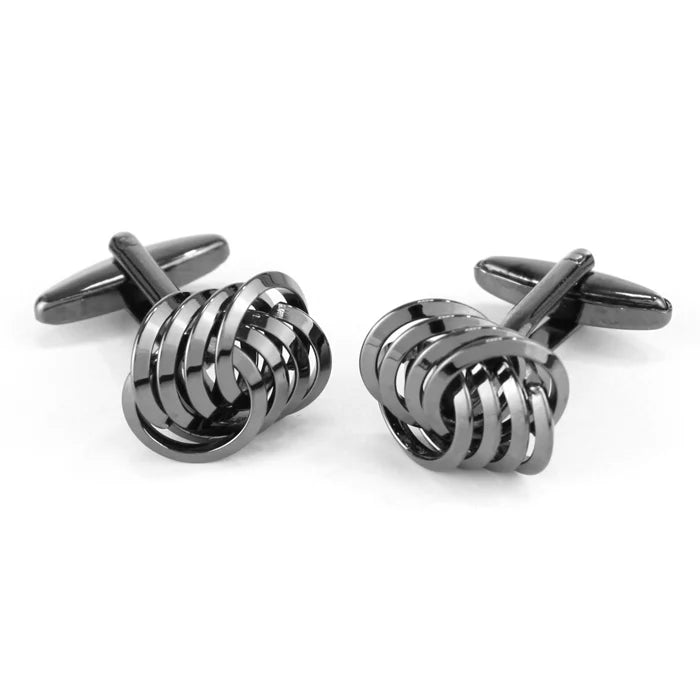 Gunmetal Finish 8 Linked Hoop Cufflinks