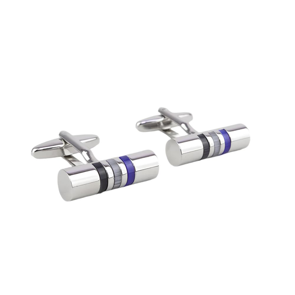 Cylinder Navy/Light Blue/Mid Blue Cufflinks