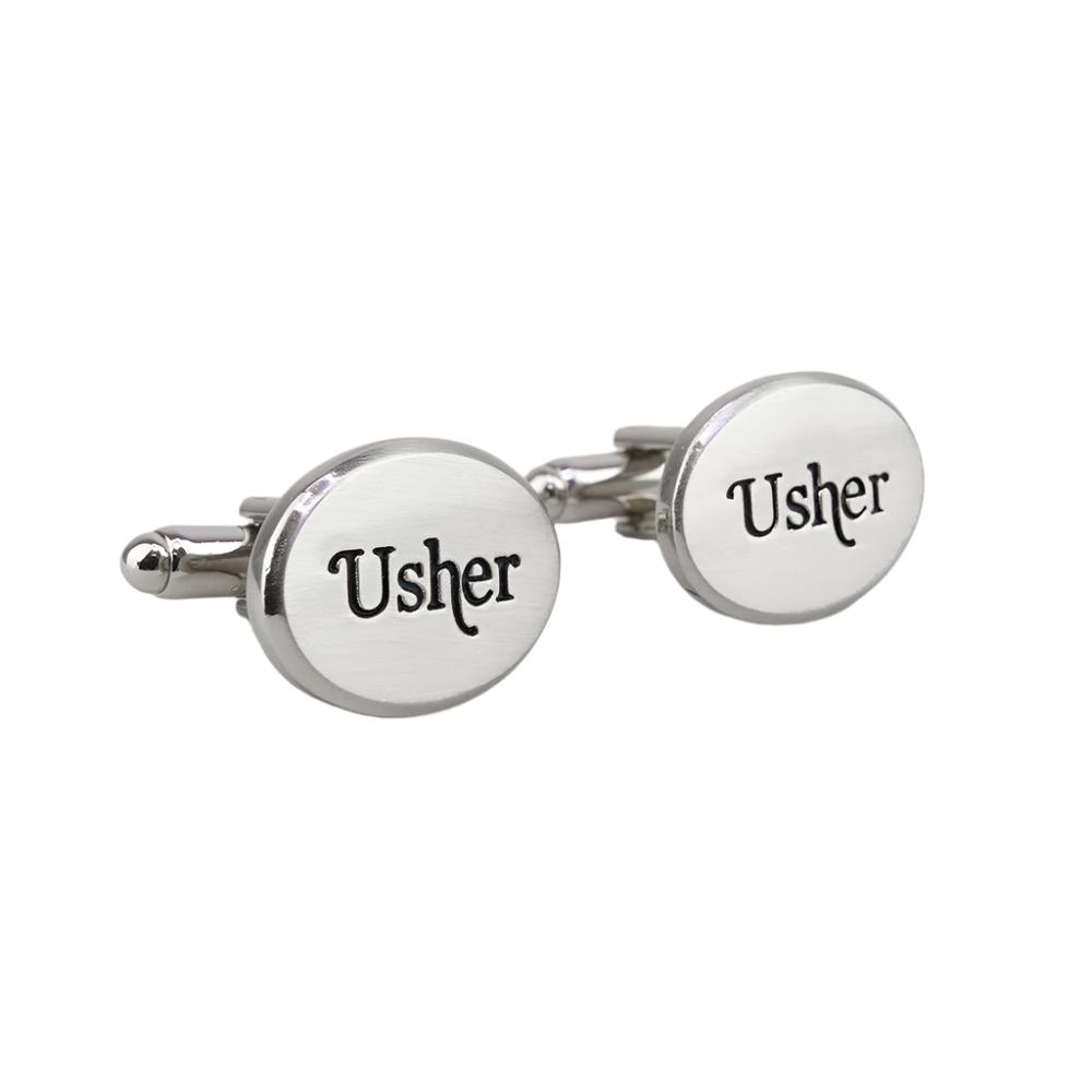 Rhodium Oval Usher Cufflinks