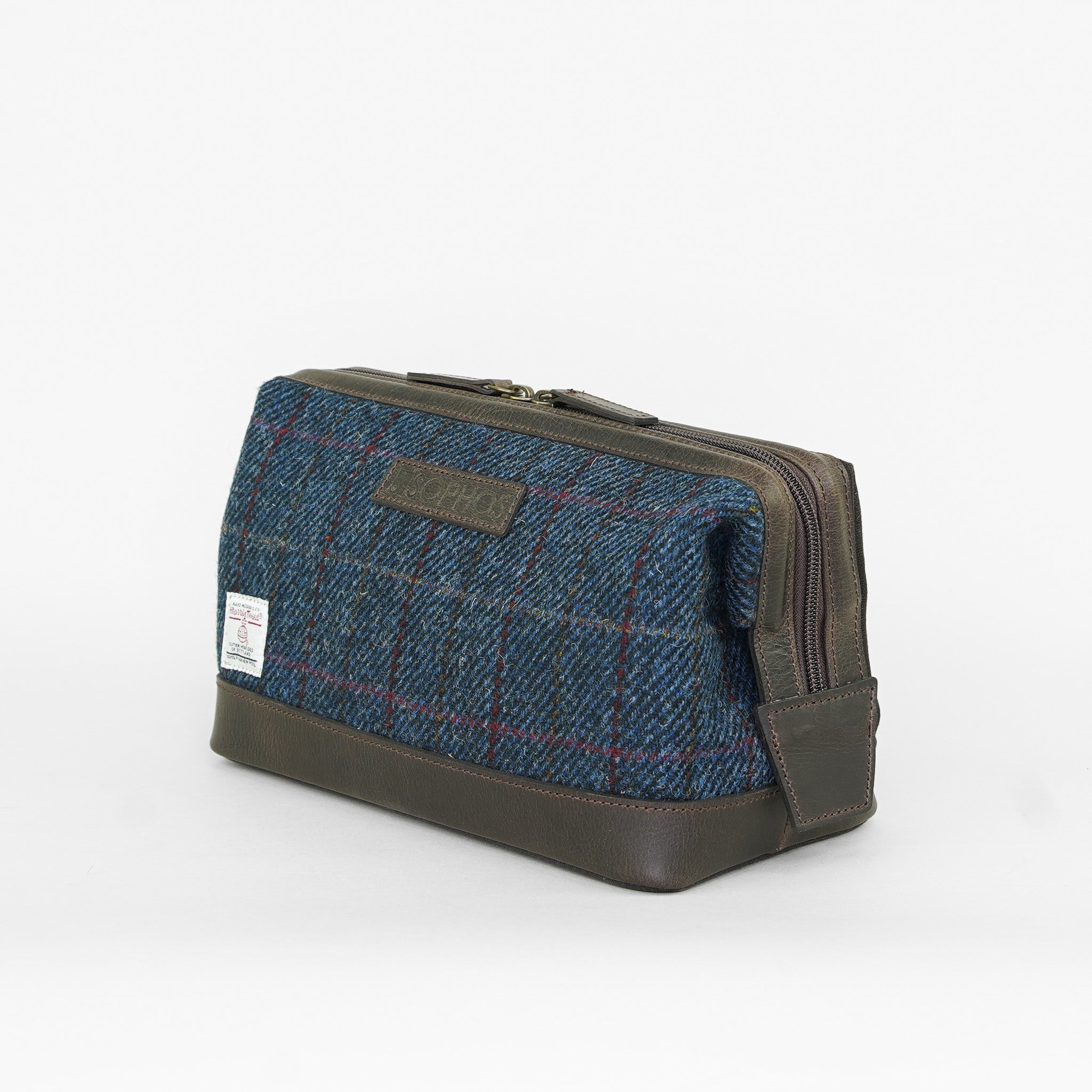 Blue Harris Tweed Gladstone Washbag