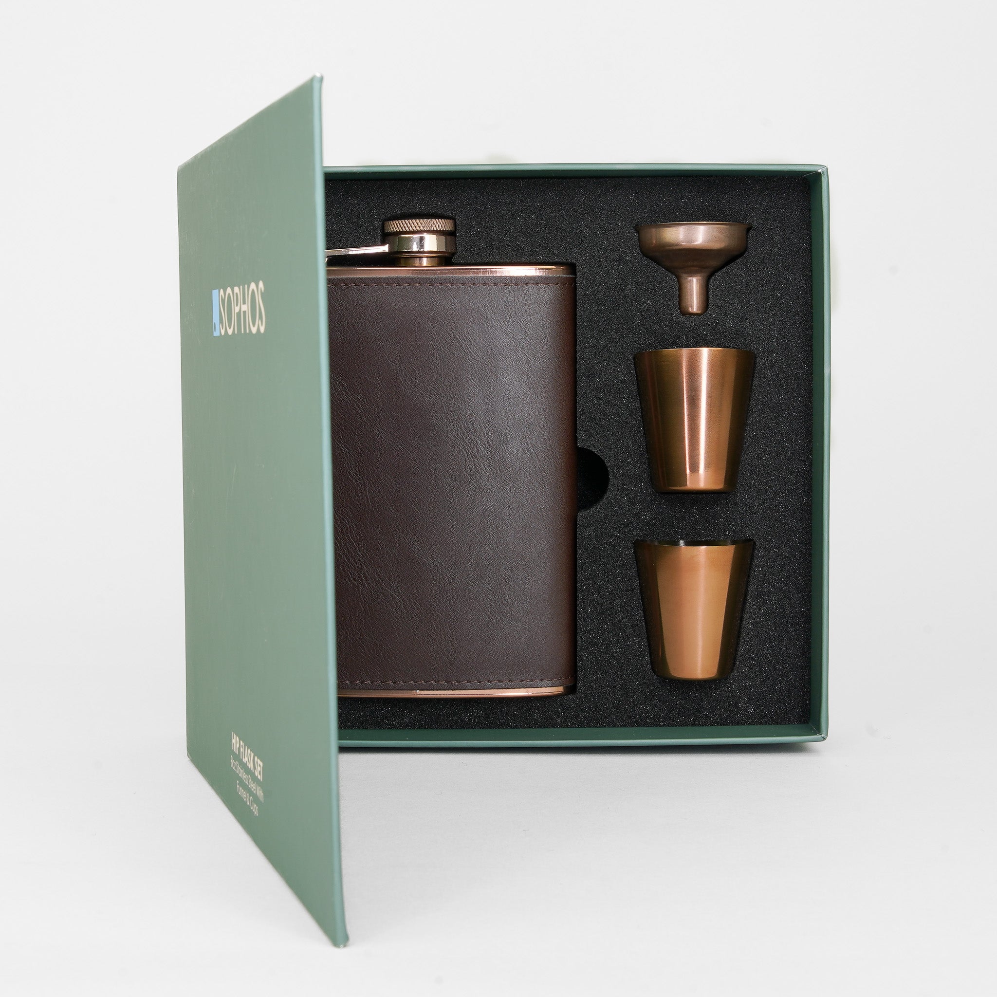 Hip Flask Gift Set - 8 Oz Copper or Silver