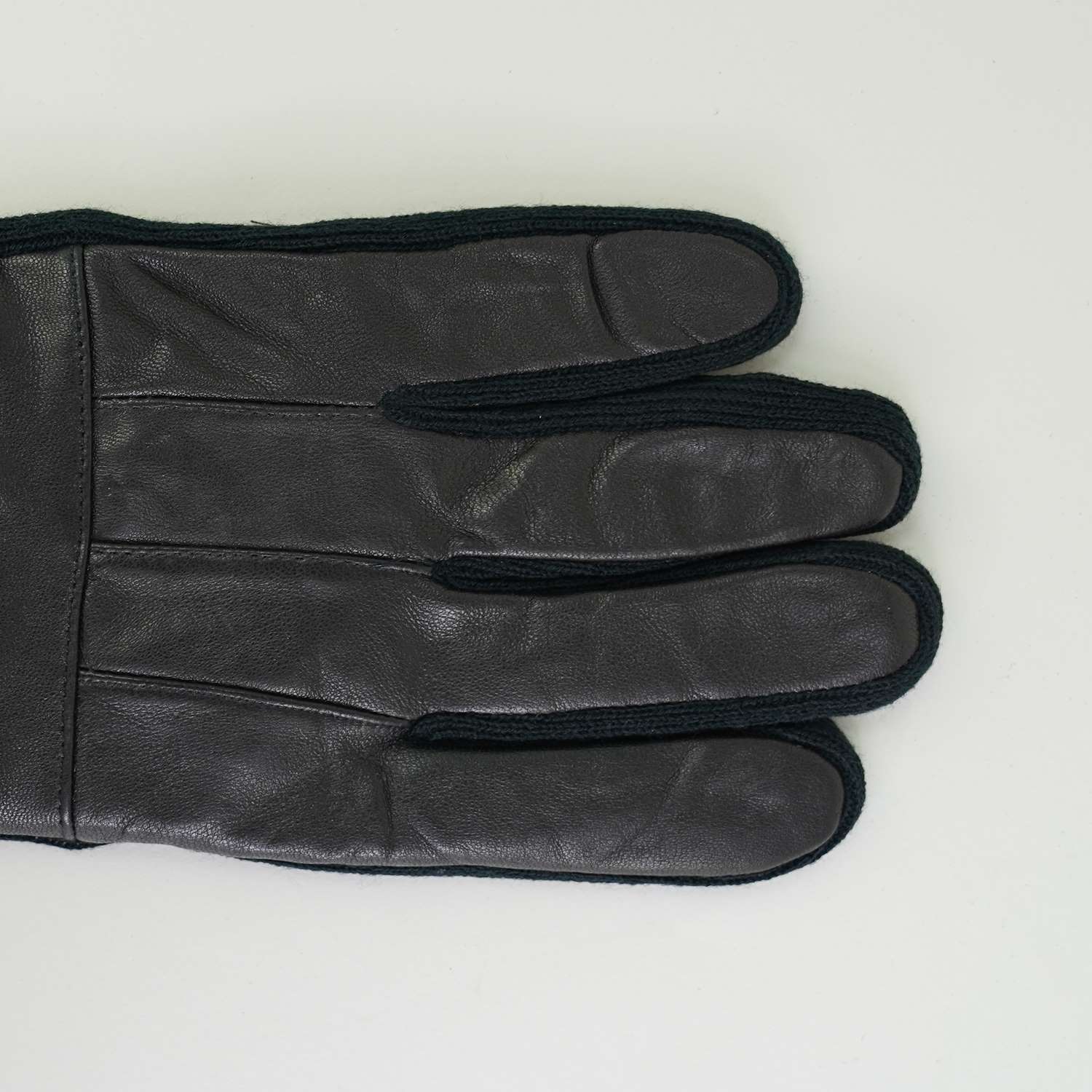 District Leather Glove with Knitted Writst