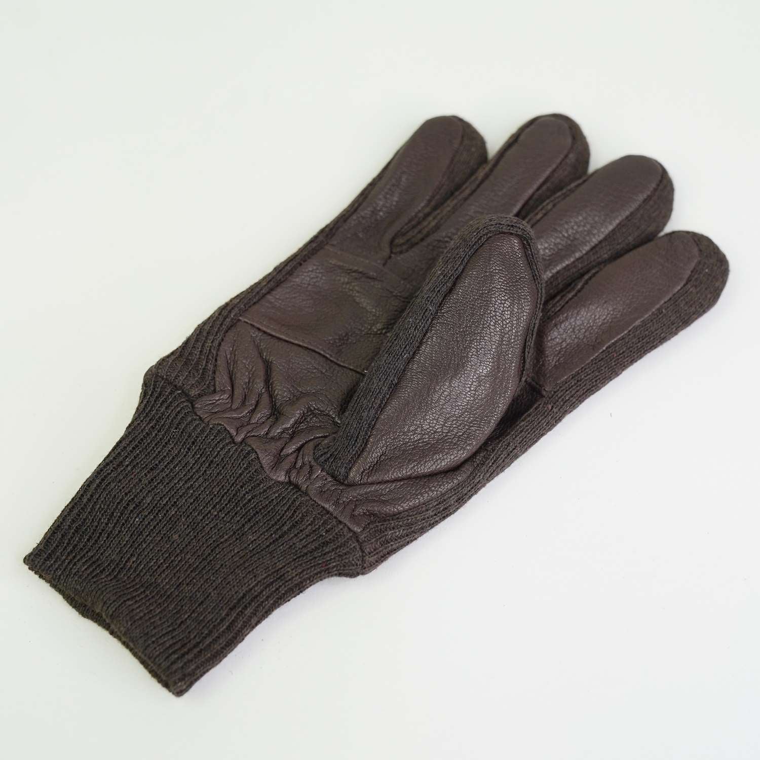 District Leather Glove with Knitted Writst