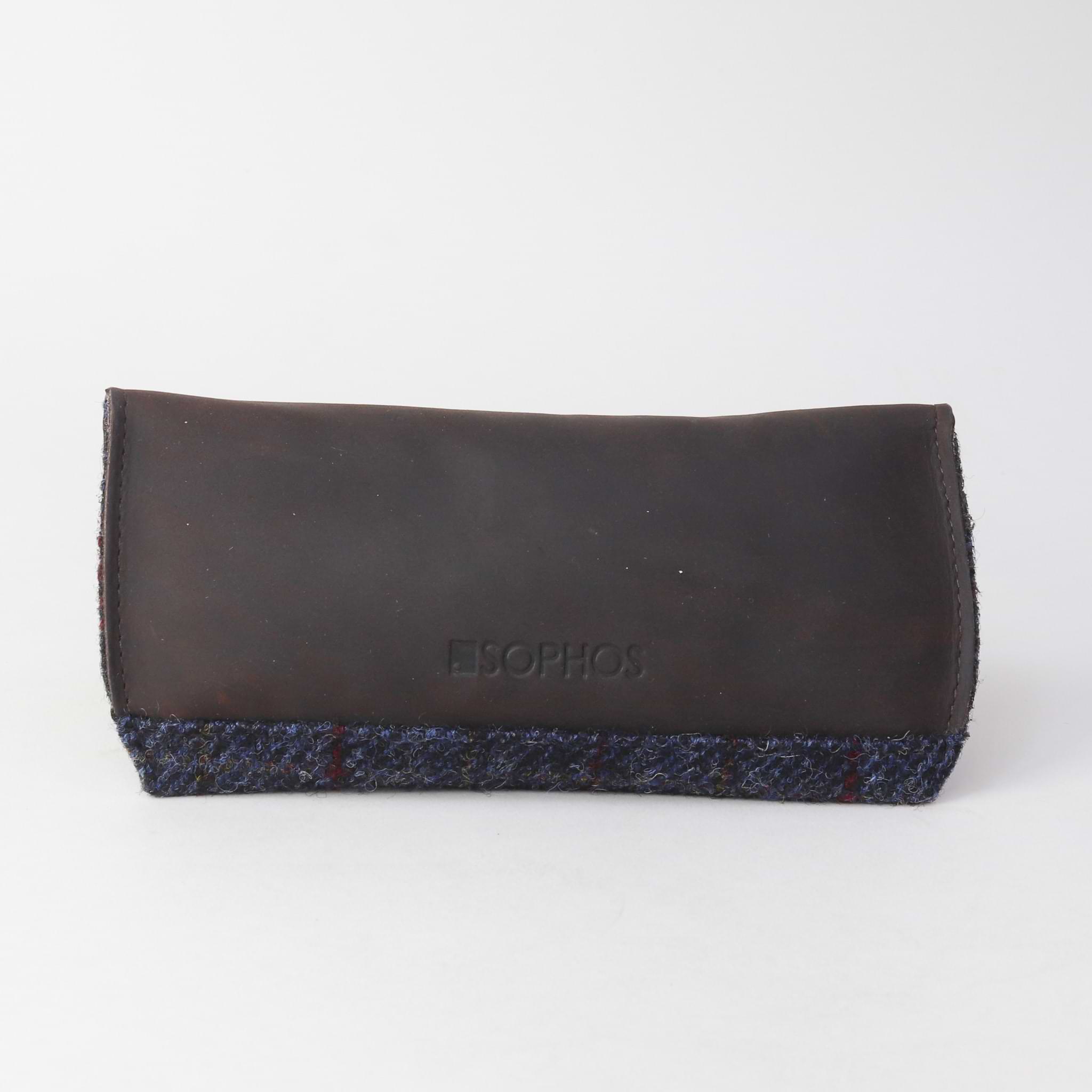 Navy Harris Tweed Glasses Case