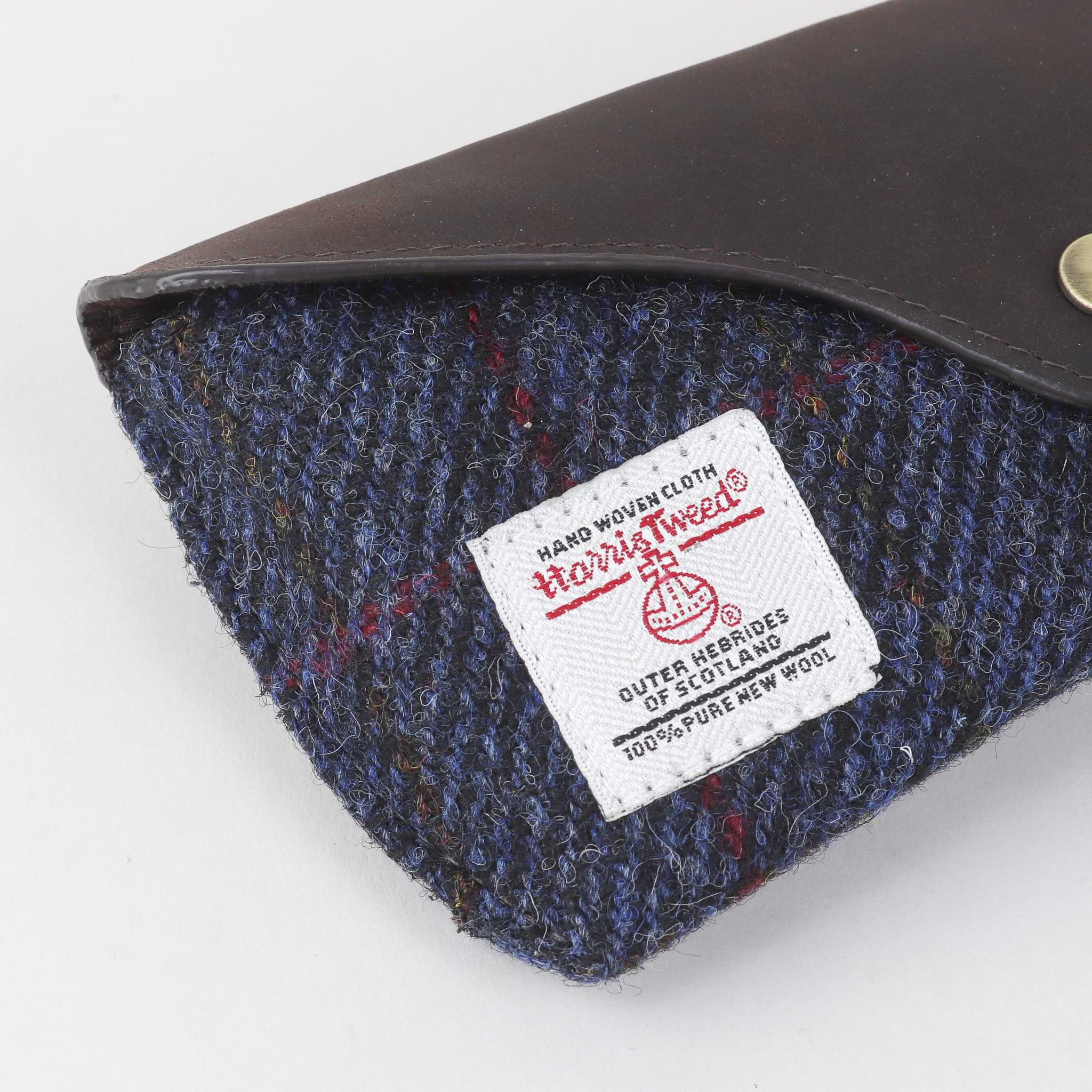 Navy Harris Tweed Glasses Case