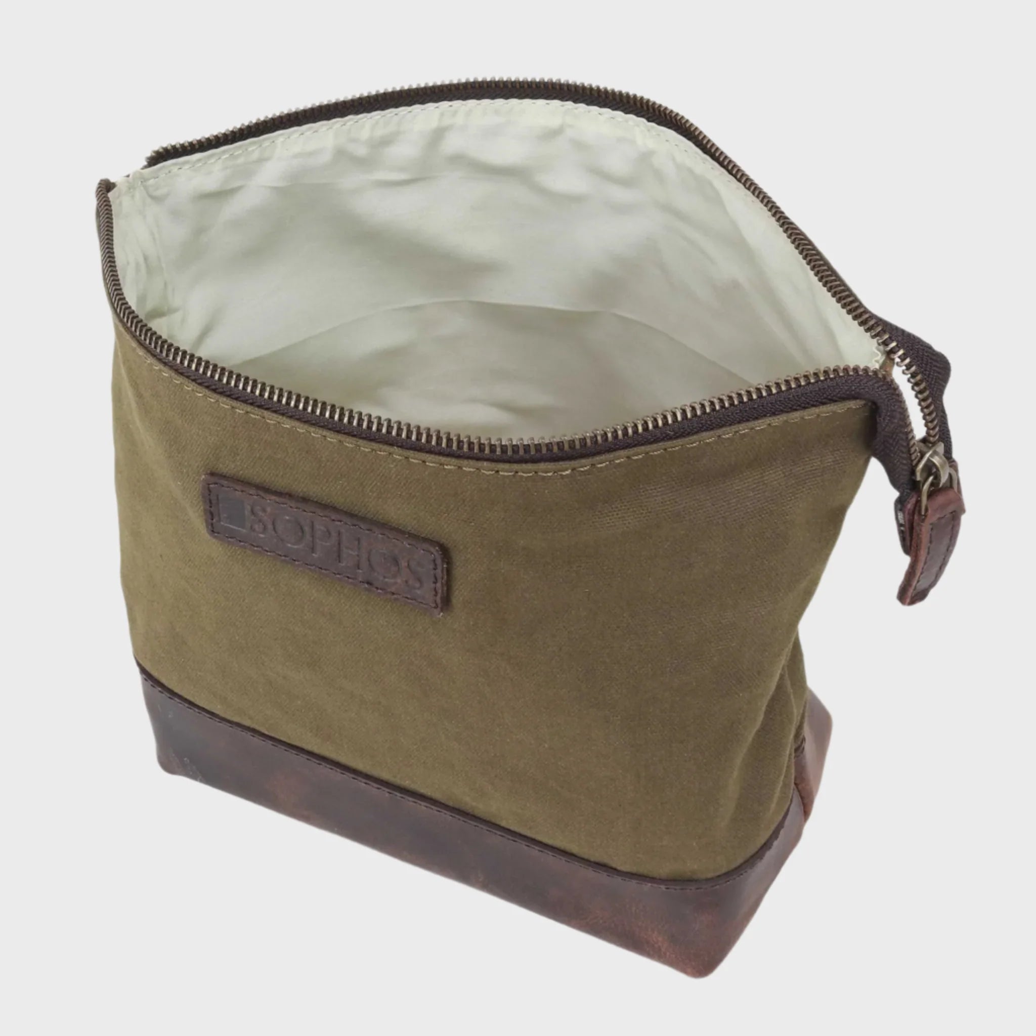 Waxed Canvas Triangle Washbag