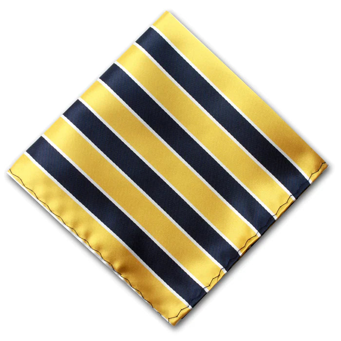 Colourful Striped Pocket Square with Navy Stripes