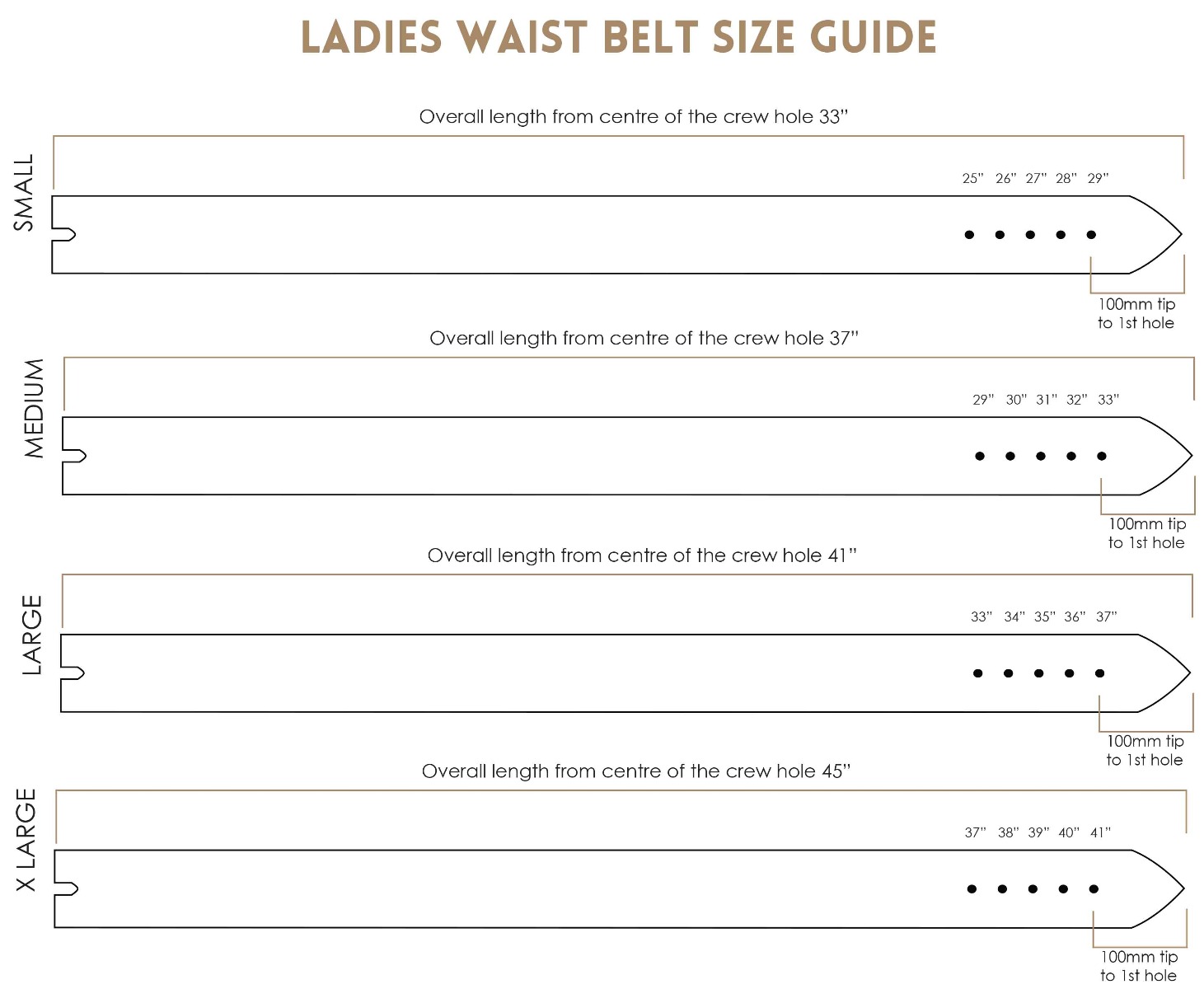 Women's Belt Size Chart Cm